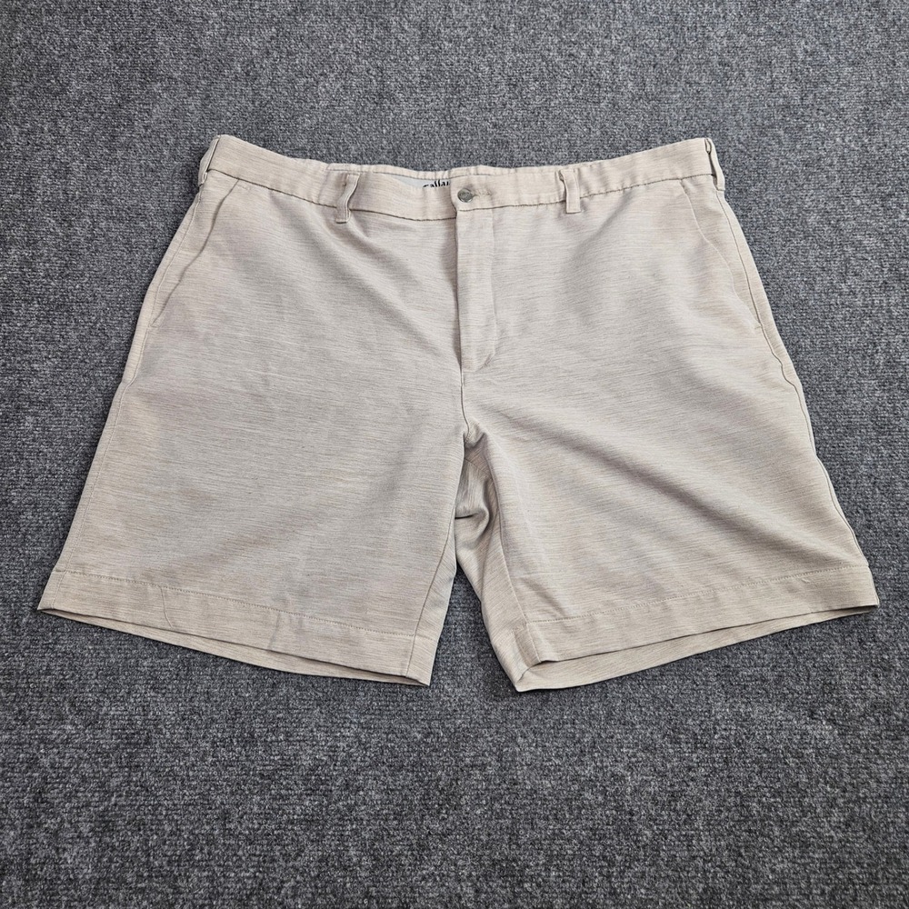 Callaway Golf Shorts Mens 40 Beige Heathered Flat Front Performance Athletic